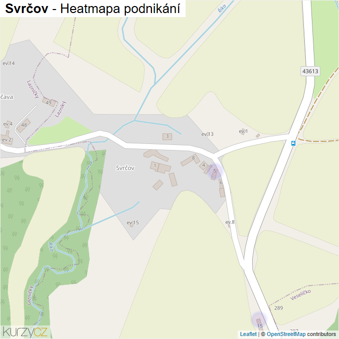 Mapa Svrčov - Firmy v části obce.