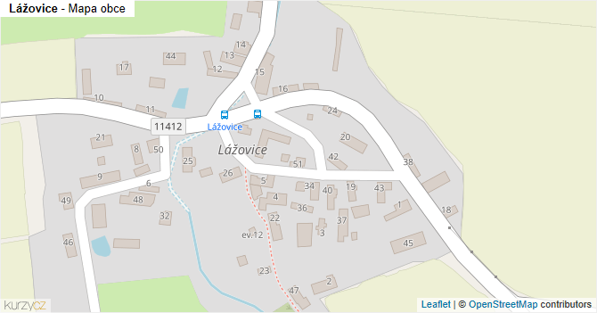 Lážovice - mapa obce