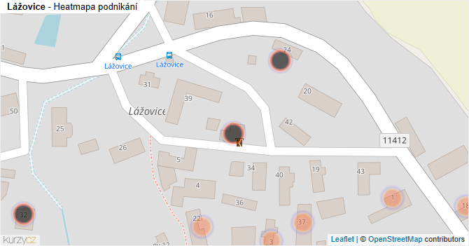 Lážovice - mapa podnikání
