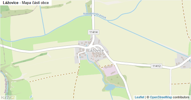 Lážovice - mapa části obce