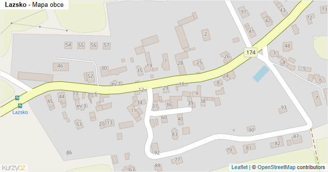 Lazsko - mapa obce