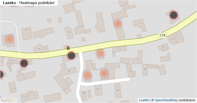Lazsko - mapa podnikání