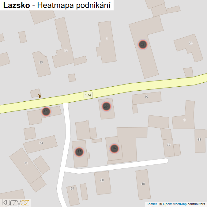 Mapa Lazsko - Firmy v obci.