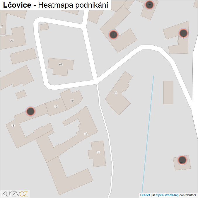 Mapa Lčovice - Firmy v obci.