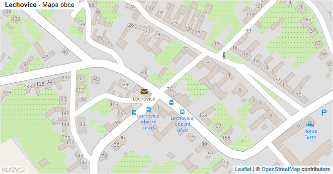 Lechovice - mapa obce