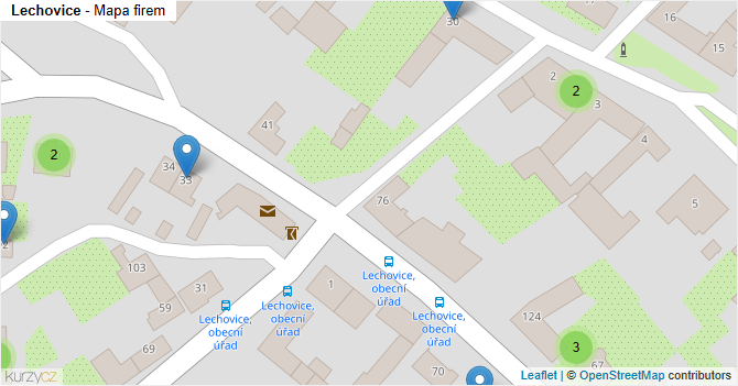 Lechovice - mapa firem