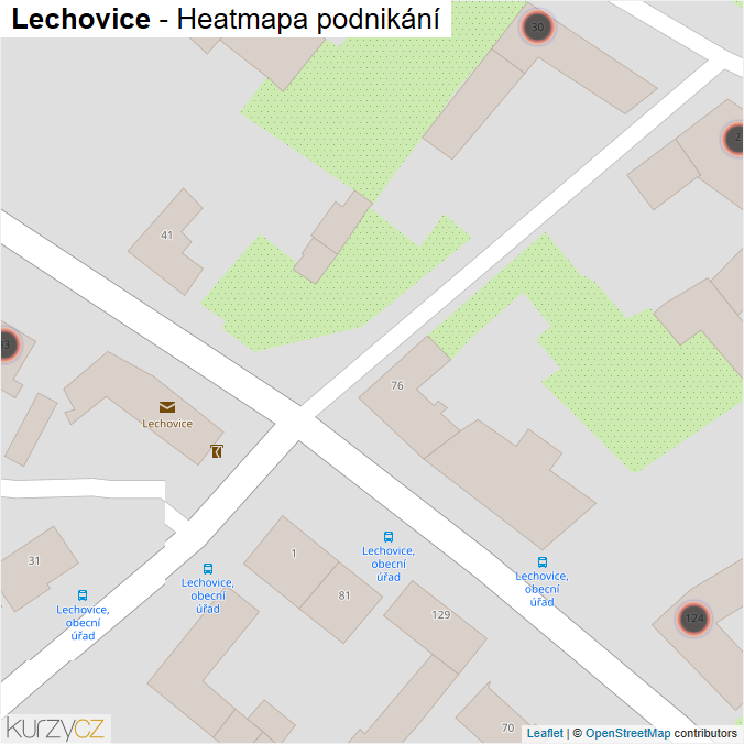 Mapa Lechovice - Firmy v obci.