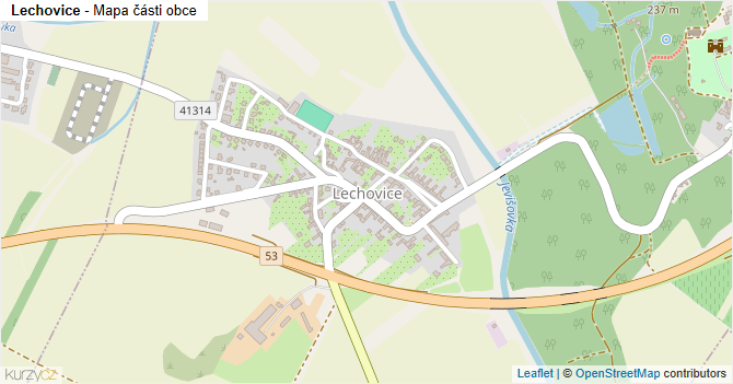 Lechovice - mapa části obce