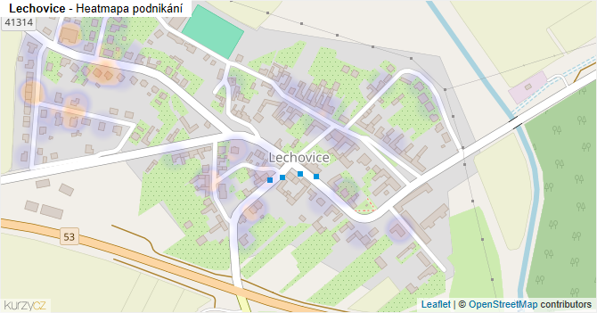 Lechovice - mapa podnikání