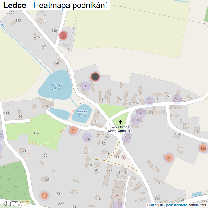 Mapa Ledce - Firmy v části obce.