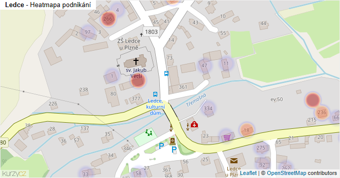 Ledce - mapa podnikání