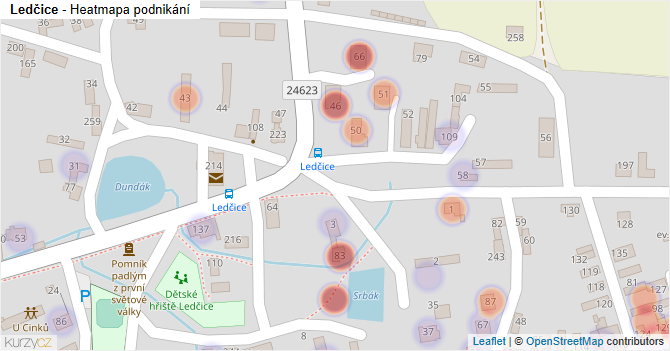 Ledčice - mapa podnikání