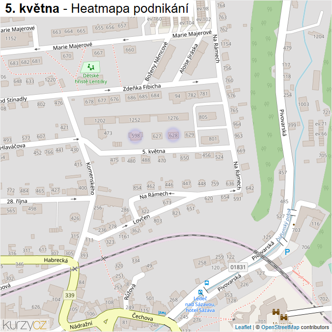 Mapa 5. května - Firmy v ulici.