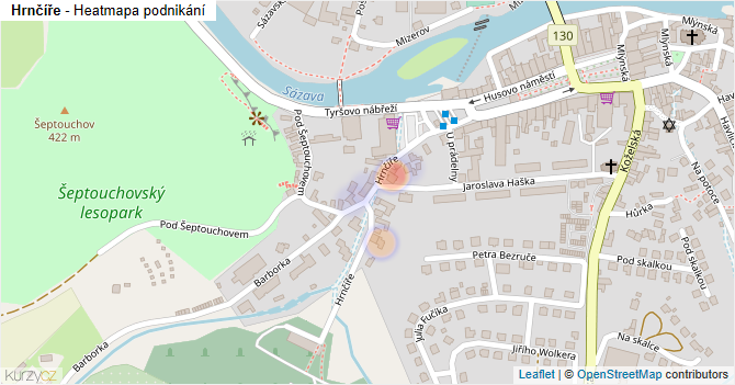 Hrnčíře - mapa podnikání