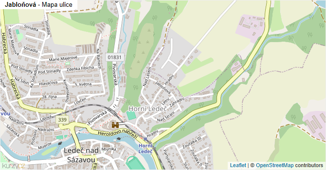 Jabloňová - mapa ulice