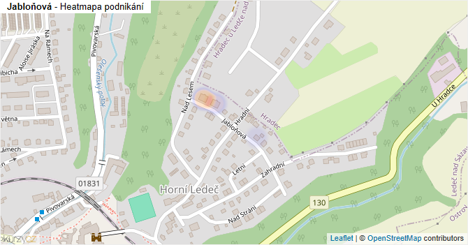 Jabloňová - mapa podnikání