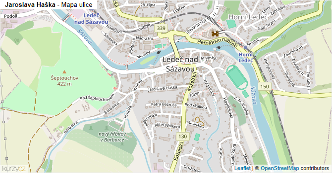 Jaroslava Haška - mapa ulice