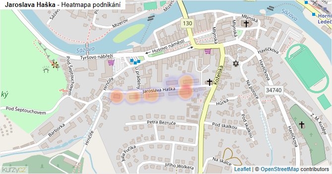 Jaroslava Haška - mapa podnikání