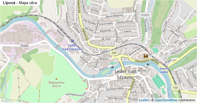Lipová - mapa ulice
