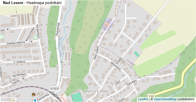 Nad Lesem - mapa podnikání