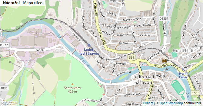 Nádražní - mapa ulice