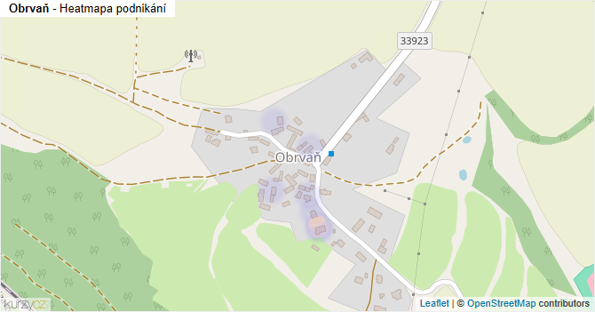 Obrvaň - mapa podnikání