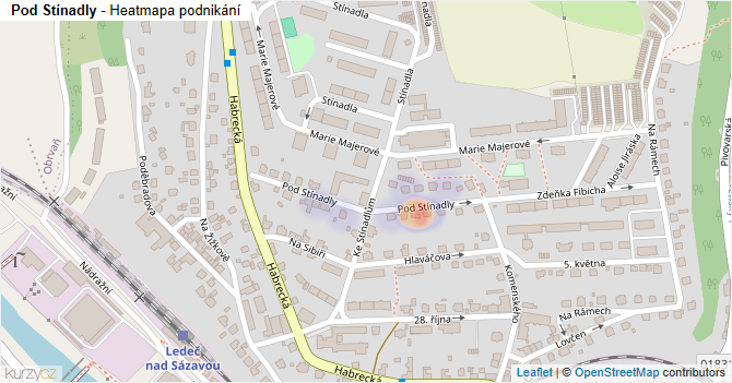 Pod Stínadly - mapa podnikání