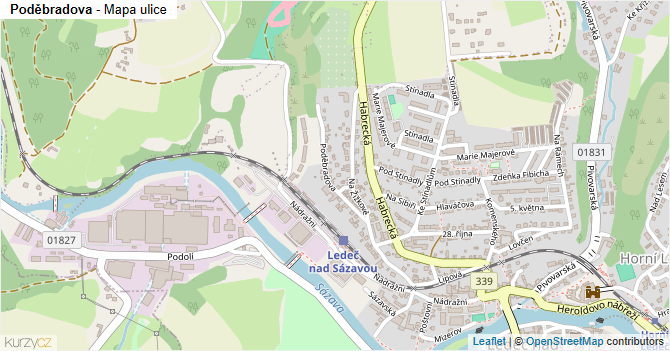 Poděbradova - mapa ulice
