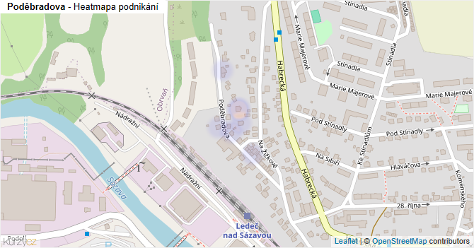 Poděbradova - mapa podnikání