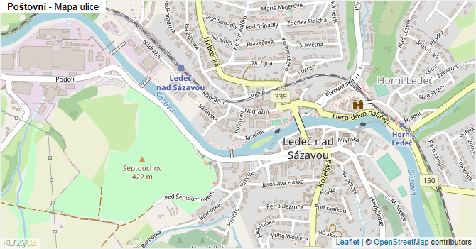 Poštovní - mapa ulice