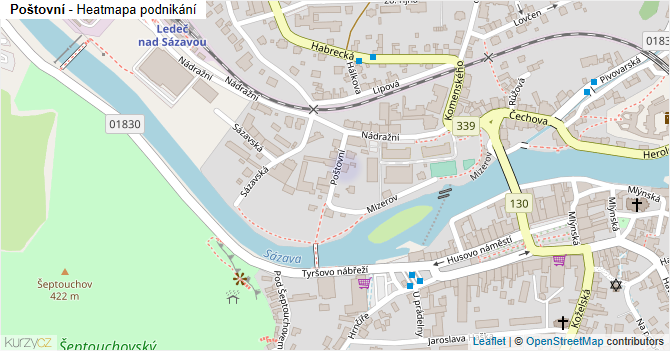 Poštovní - mapa podnikání