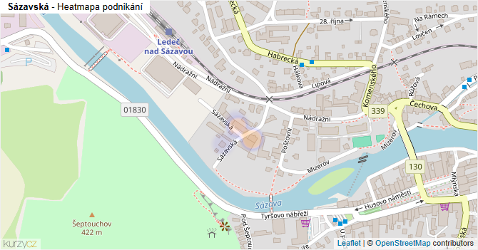 Sázavská - mapa podnikání