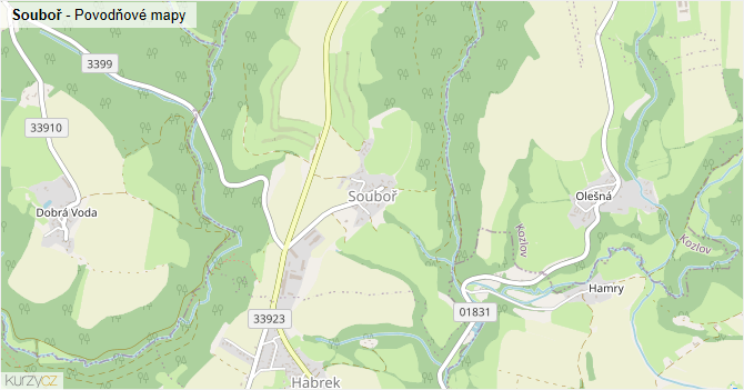 Souboř - záplavové mapy stoleté vody