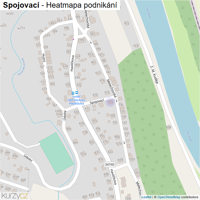Mapa Spojovací - Firmy v ulici.