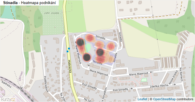 Stínadla - mapa podnikání