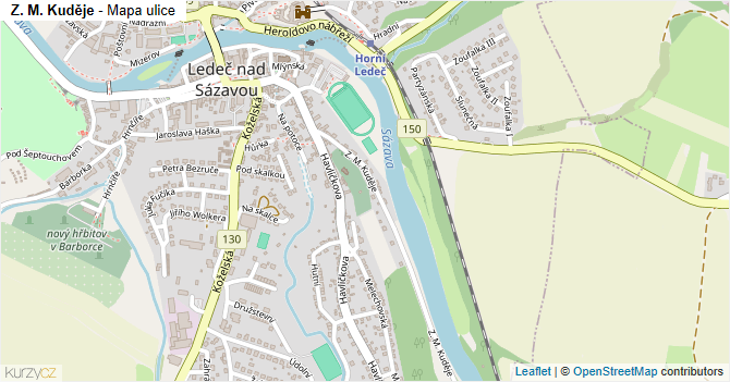 Z. M. Kuděje - mapa ulice