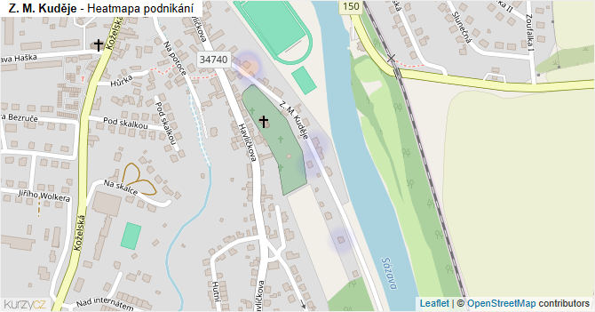 Z. M. Kuděje - mapa podnikání