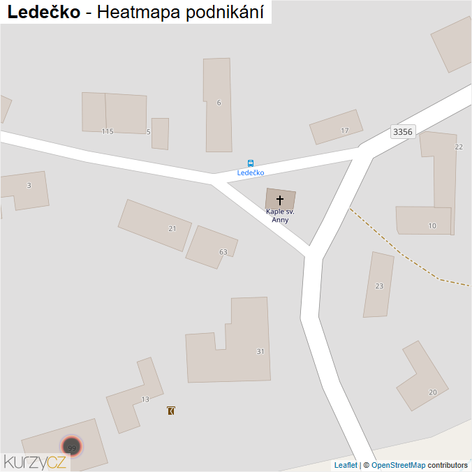 Mapa Ledečko - Firmy v obci.