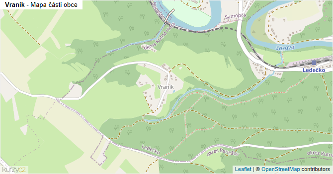 Vraník - mapa části obce