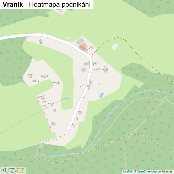 Mapa Vraník - Firmy v části obce.