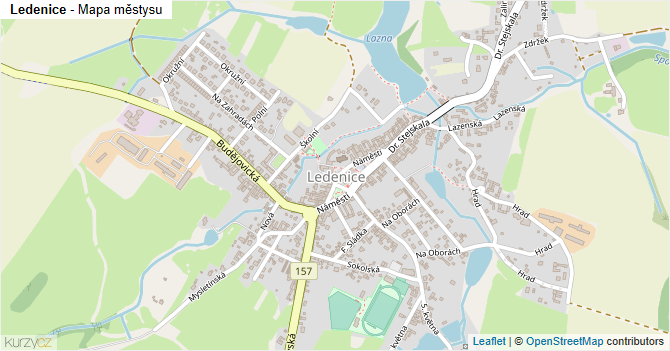 Ledenice - mapa městysu