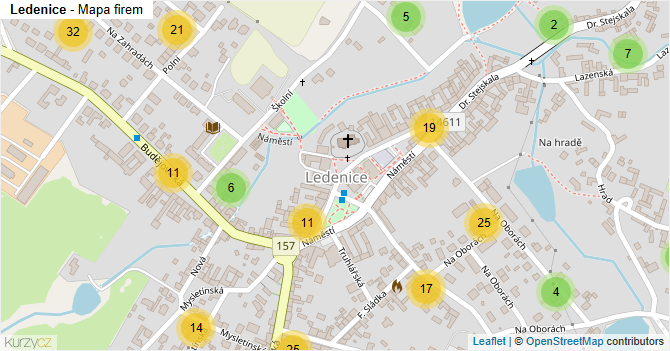 Ledenice - mapa firem