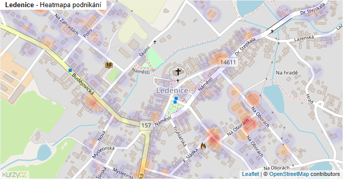 Ledenice - mapa podnikání