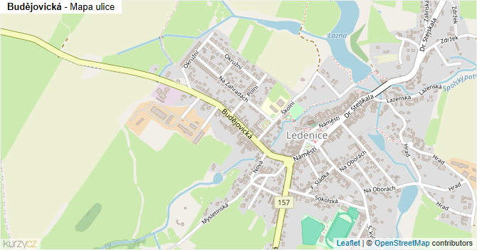 Budějovická - mapa ulice
