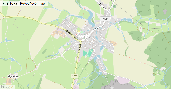 F. Sládka - záplavové mapy stoleté vody