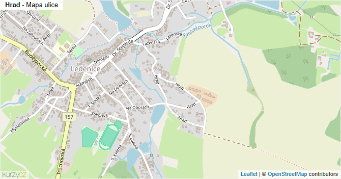 Hrad - mapa ulice