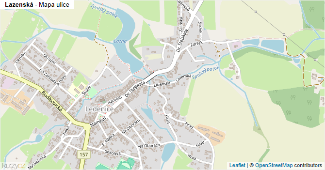 Lazenská - mapa ulice