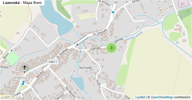 Lazenská - mapa firem