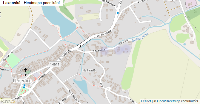 Lazenská - mapa podnikání