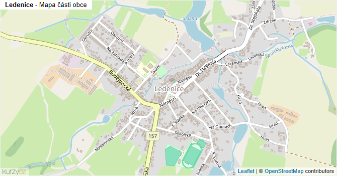 Ledenice - mapa části obce
